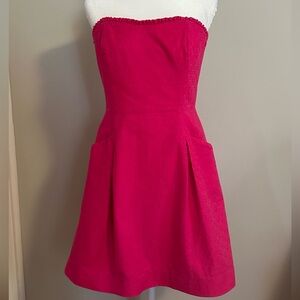 Lilly Pulitzer Pink Strapless Dress 10 EUC